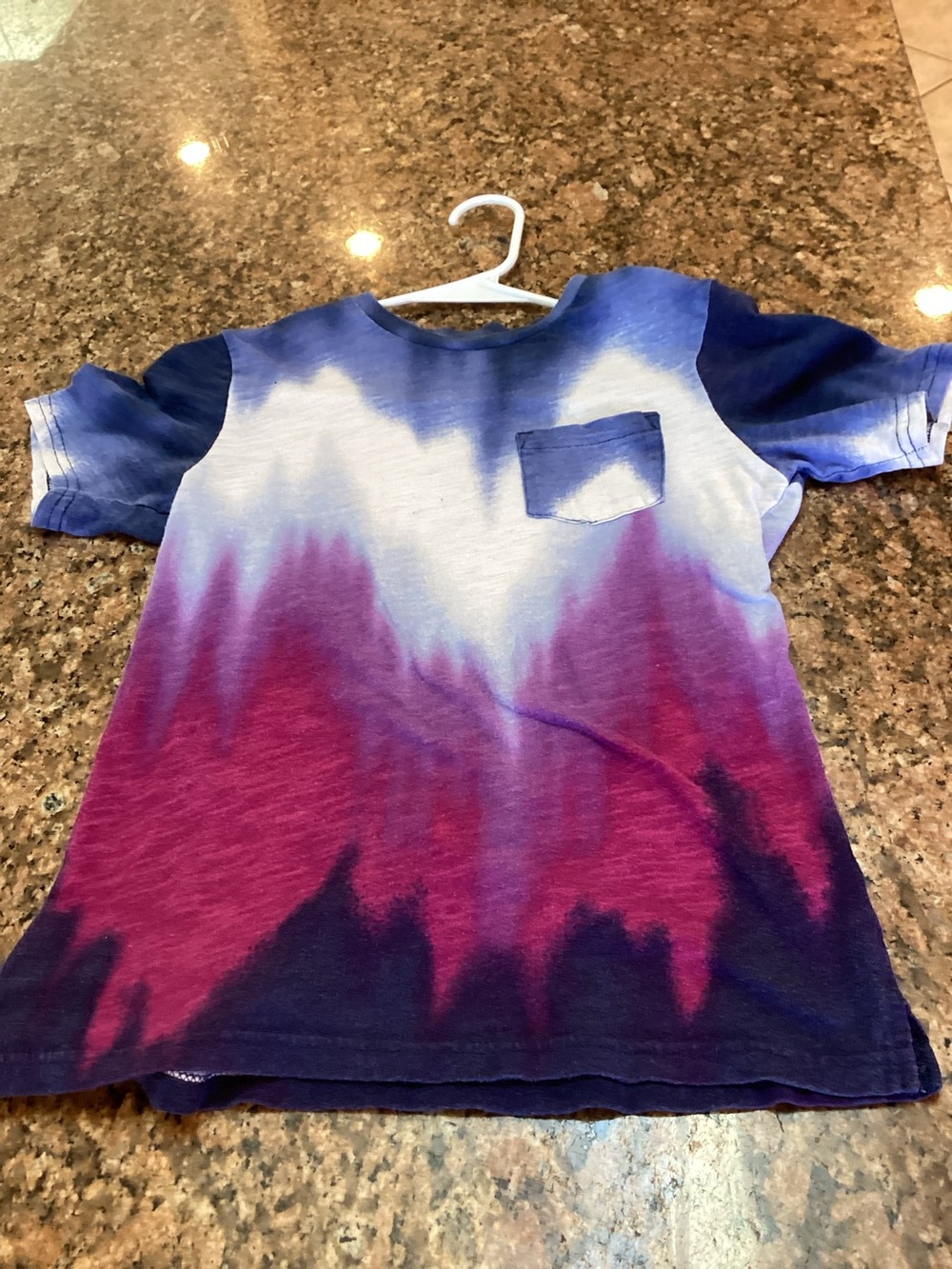Kids Tie-Dye Pocket Tee,Multicolor (Blue, Purple, Pink) Size child Large